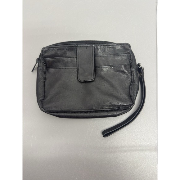 Bugatti Royal genuine full grain‎ black leather men's travel bag with strap #23 - Picture 2 of 6